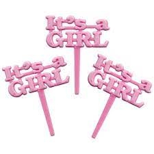 8 IT'S A GIRL PINK CAKE PICKS ()